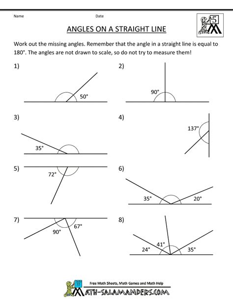 Grade 8 Straight Line Geometry Worksheets