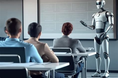 Premium Photo | Robot teacher transforming the classroom the future of education Generative AI