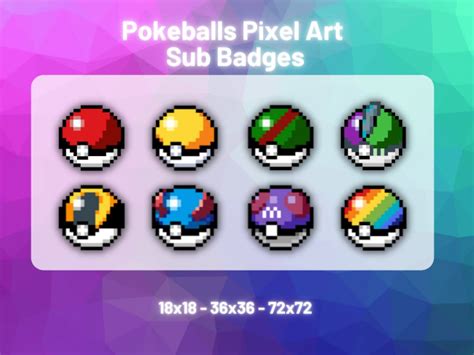 Pokeballs Pixel Art Twitch Sub Badges - Etsy