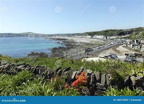 Douglas Bay and Promenade in Isle of Man Stock Image - Image of beach ...