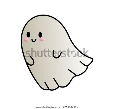 Halloween Cute Ghost Kawaii Face Vector Stock Vector (Royalty Free ...