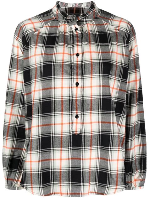 Woolrich check-print Ruffle Shirt - Farfetch