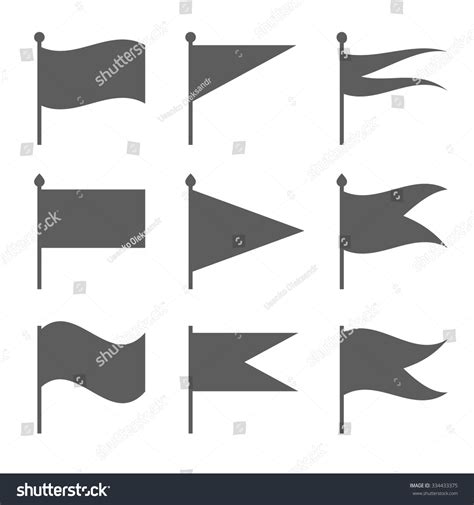 Flags Of Different Shapes . Design Element Vector - 334433375 ...