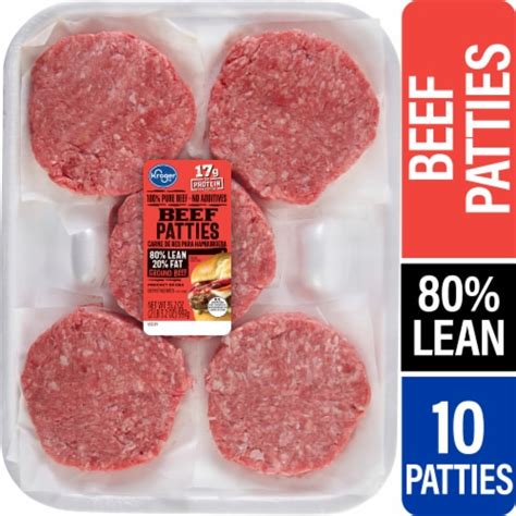 Kroger® Ground Beef Patties 80/20, 10 ct / 35.2 oz - King Soopers