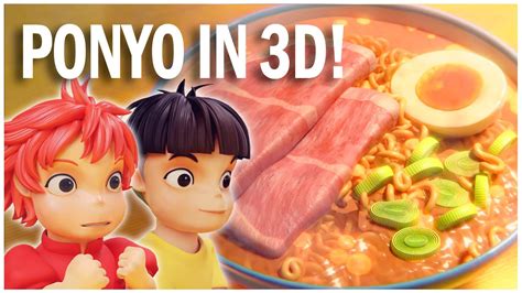 Ponyo 3D Ramen & Ham scene - Studio Ghibli - YouTube