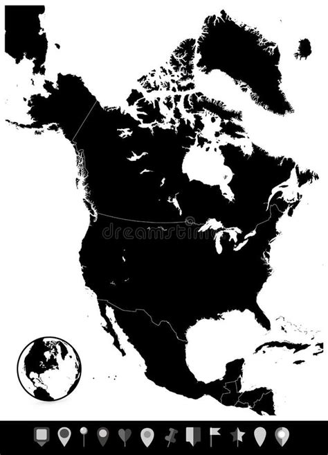 North America Political Map Stock Vector - Illustration of georgia, mexico: 225889223