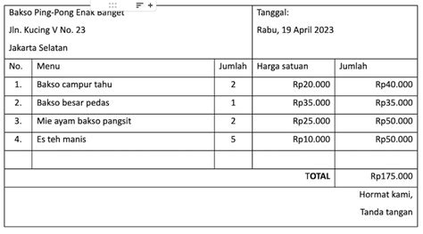 Contoh Nota Penjualan untuk Segala Jenis Usaha