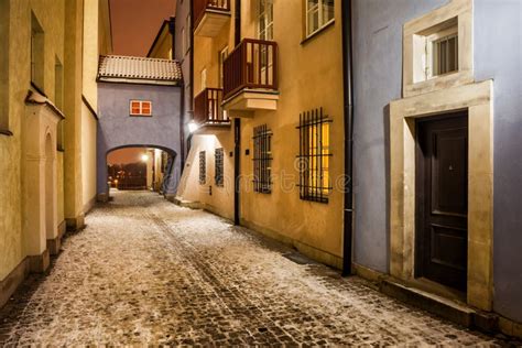 Street in Old Town of Warsaw at Night Stock Photo - Image of night, warsaw: 145546948