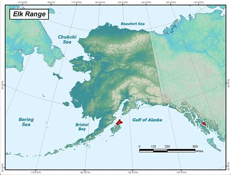 Roosevelt Elk Range Map, Alaska Department of Fish and Game