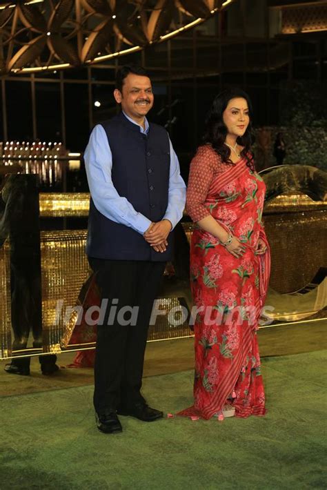 Devendra Fadnavis, Amruta Fadnavis attend the opening of the Nita Mukesh Ambani Cultural Centre ...