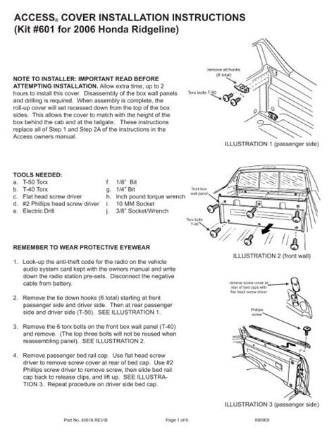 ACCESSÂ® COVER INSTALLATION INSTRUCTIONS - RealTruck.com