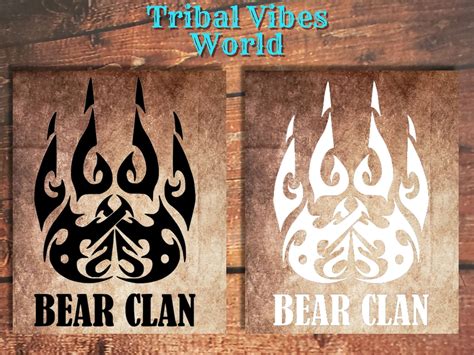 Bear Clan Native American T-shirt Bear Claw Shirt Bear Paw Black or ...