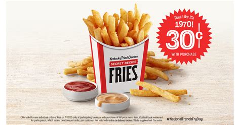 KFC Throws It Back To 1970 With 30 Cent Secret Recipe Fries On National French Fry Day