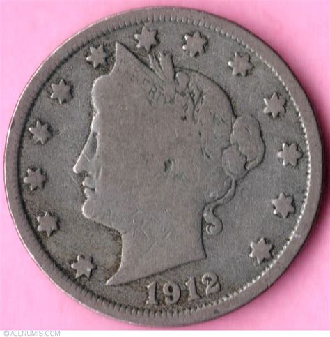 Liberty Head Nickel 1912, Nickel, Liberty Head (V Nickel) (1883-1913) - United States of America ...