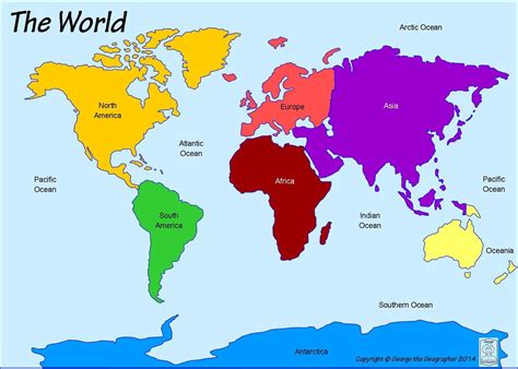 Printable Blank Map Of The Oceans World Not Labeled For Continents And ...