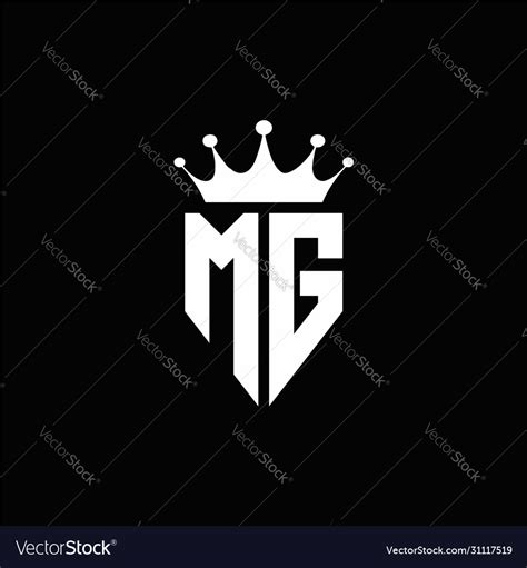 Mg logo monogram emblem style with crown shape Vector Image