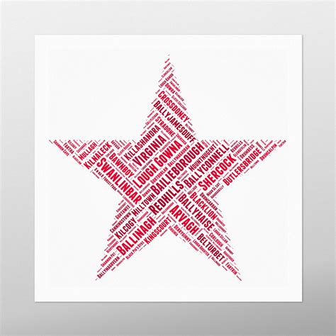 Christmas Star by wordbird.ie | Personalised Word Art Prints | Irish Gifts