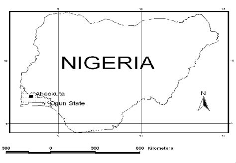 Map of Nigeria showing Abeokuta | Download Scientific Diagram