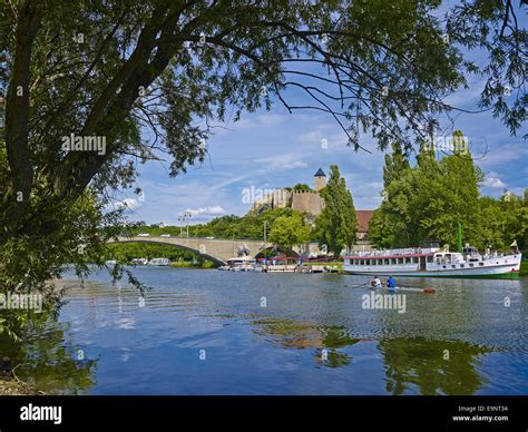 Saale river with Giebichenstein Castle in Halle, Germany Stock Photo - Alamy