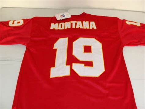 #19 JOE MONTANA Kansas City Chiefs NFL QB Red Mint Throwback Jersey ...