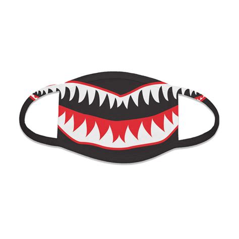 Function - Shark Mouth Cartoon Face Mask Teeth Sharp Fighter Jet ...