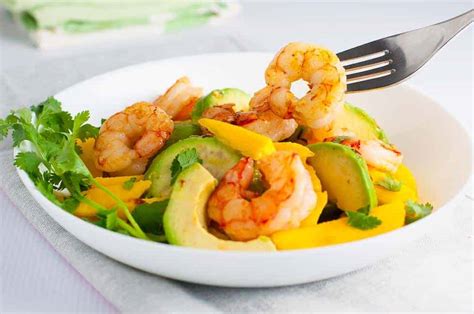 Prawn Mango Avocado Salad and Lemon Lime Dressing - Flavour and Savour