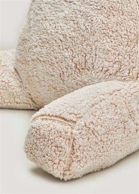 Natural Marl Teddy Fleece Cuddle Cushion (70cm) - Matalan