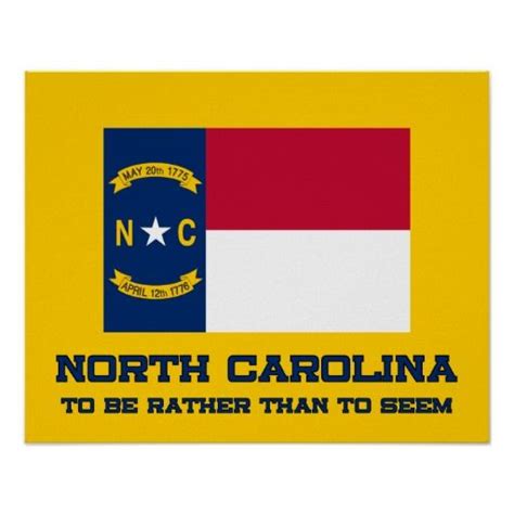 North Carolina State Flag and Motto Poster | North carolina state flag ...