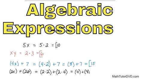 05 - Evaluating Algebraic Expressions, Part 1 - YouTube