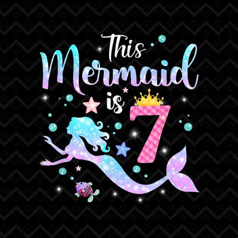 7th Birthday Mermaid Png Mermaid Birthday Png Mermaid Girl - Etsy