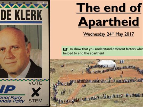 8. End of Apartheid - De Klerk and CODESA 1990-1994 & REVISION | Teaching Resources