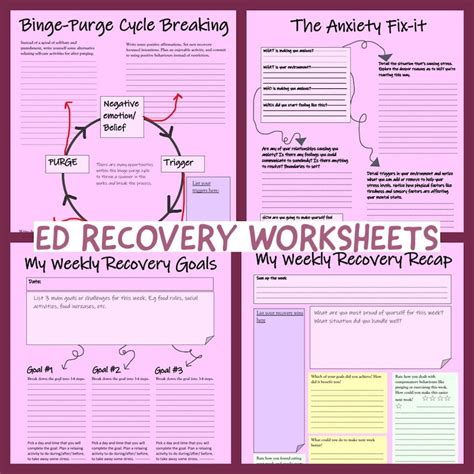 25 Eating Disorder Recovery Worksheets printable - Etsy Australia