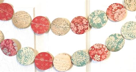 Vintage inspired Christmas paper garland Christmas decor