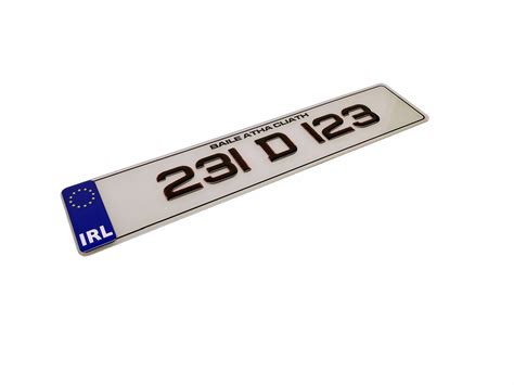 Gel 3d red white acrylic plate with border(PAIR) - Irish Number Plates ...