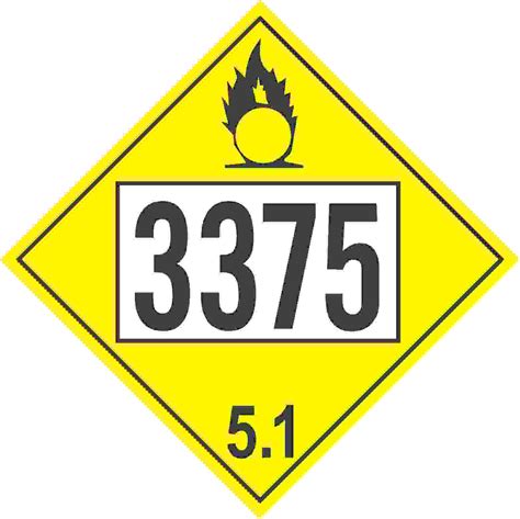 3375 AMMONIUM NITRATE – CLASS 5 PLACARD – Safehouse Signs