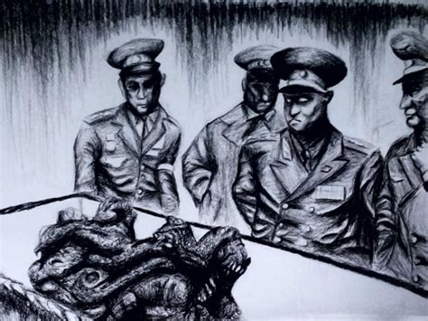 The Funeral of Vladimir Komarov, charcoal pencil on paper, 8x11" : r/Art