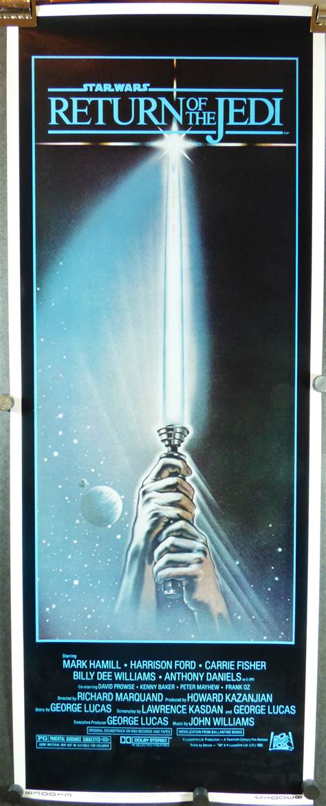 RETURN OF THE JEDI, Original Insert Unfolded Movie Theater Poster For ...