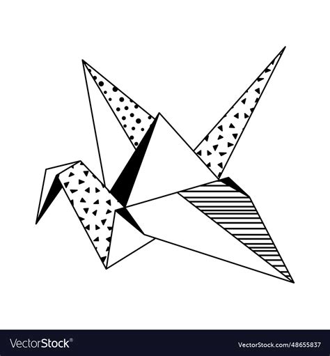 Origami crane paper symbolic Royalty Free Vector Image