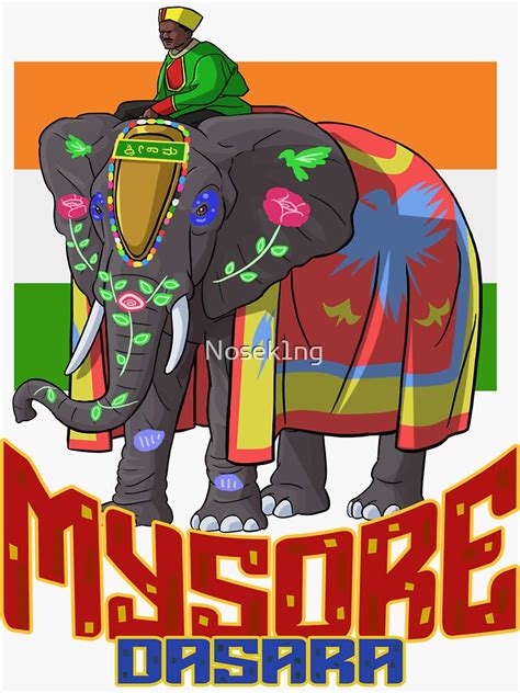 "Mysore Dasara Elephant" Sticker by Nosek1ng | Redbubble