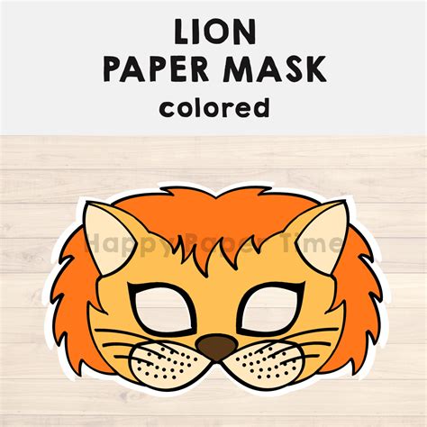 Lion Paper Mask Printable Africa Animal Craft Activity Template - Made ...