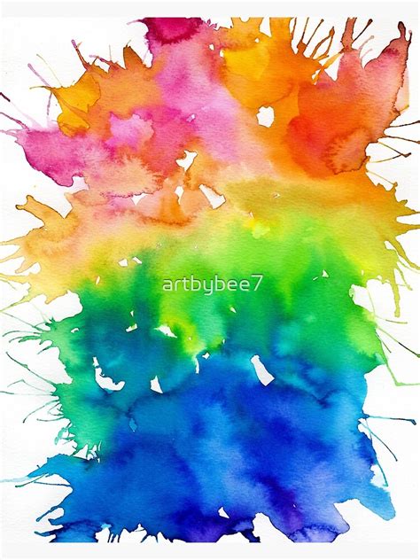 "Rainbow Watercolor Paint Splash Art" Photographic Print for Sale by artbybee7 | Redbubble