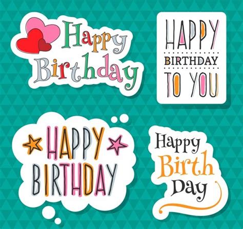 birthday sticker vector - Google Search | Happy birthday printable ...