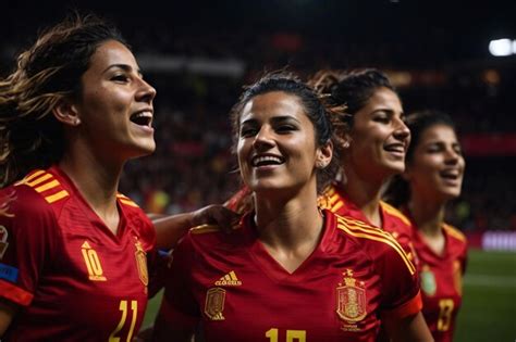 Premium Photo | Spain Women's National Football Team Celebrates Victory ...