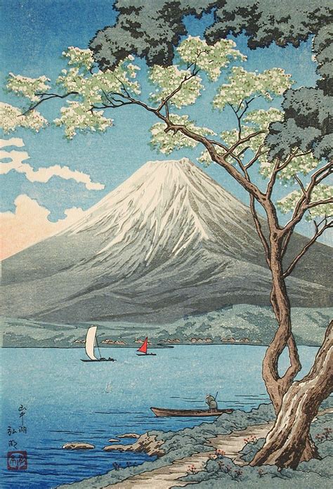 Mount Fuji from Lake Yamanaka Alternate Title: Yamanaka no ko Takahashi ...