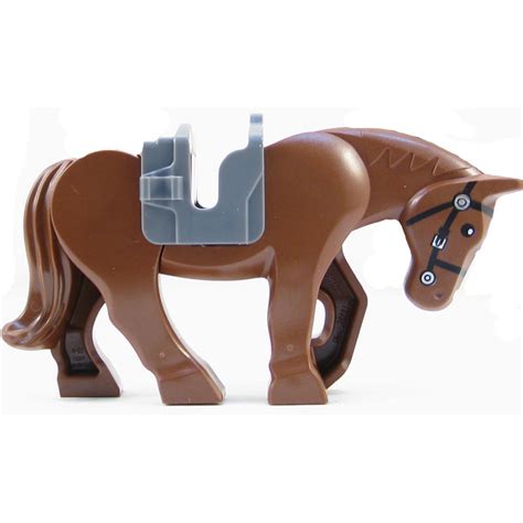 LEGO Animal Minifigure - BROWN REARING HORSE with Gray Saddle (Mint ...