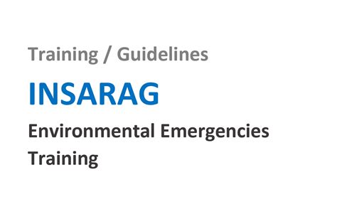 Environmental Emergencies Training - INSARAG - PrepareCenter