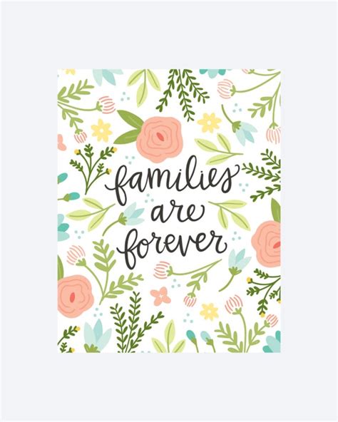 Families are Forever Floral LDS Quote Wall Art for Home