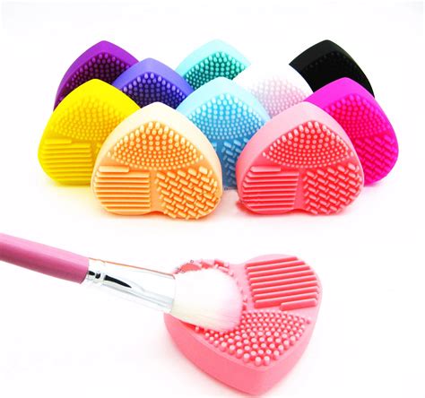 Heart Silicone Brush Cleaner Cosmetic Make Up Washing Brush Gel ...