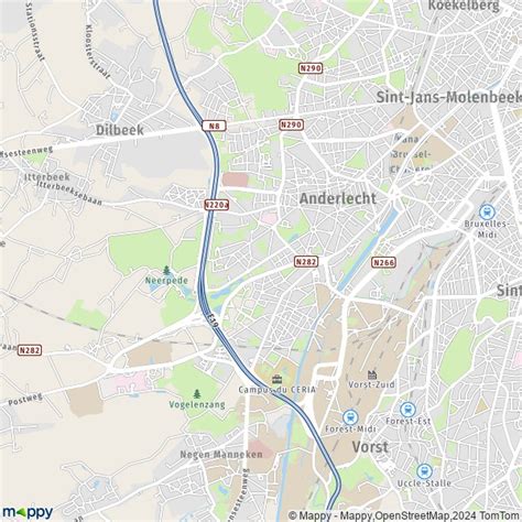 Map Anderlecht: map of Anderlecht (1070) and practical information