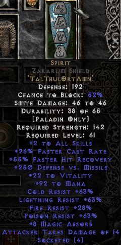 Spirit: Shield Rune Word - Diablo 2